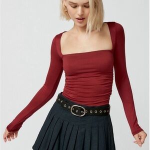 Square Neck Long Sleeve Top